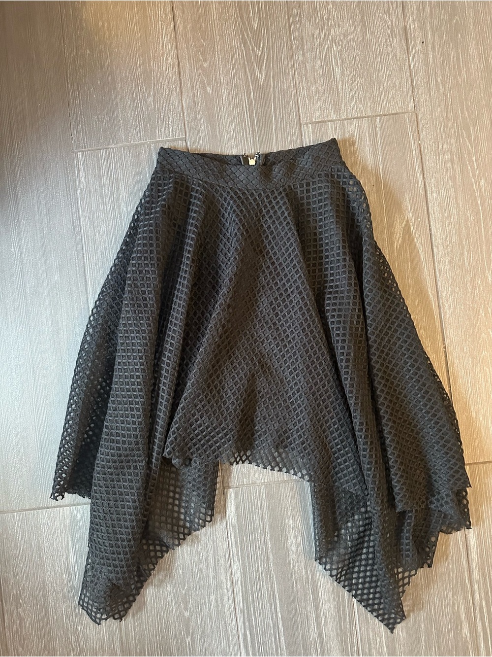 Black Asymmetrical Midi Skirt